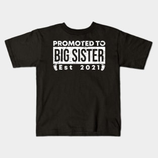 Vintage Promoted to Big Sister 2021 new Sister gift Big Sister Kids T-Shirt